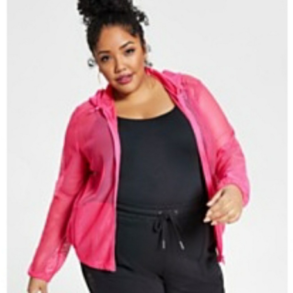NWT Nina Parker Casual Athleisure Sheer Mesh Hoodie Jacket - Picture 7 of 7